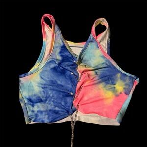 Colorful Tie-Dye Crop Top